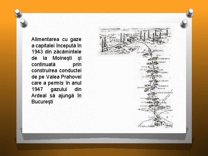 Alimentarea cu gaze a capitalei începută în 1943 din zăcămintele de la Moinești și