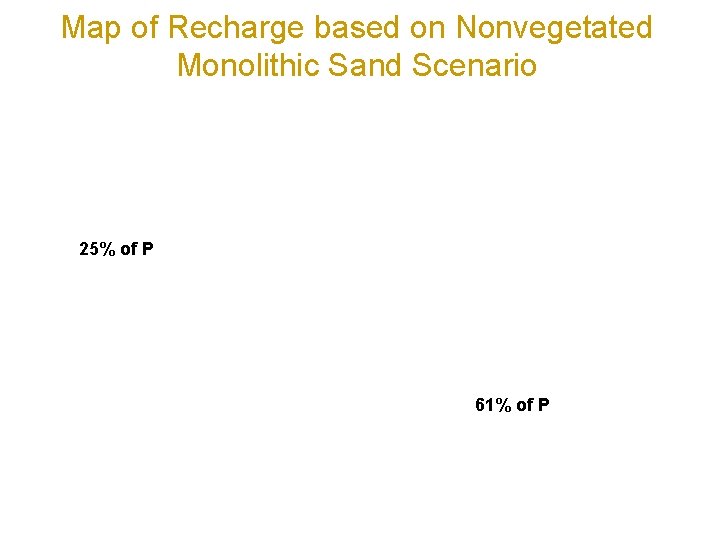 Map of Recharge based on Nonvegetated Monolithic Sand Scenario 25% of P 61% of