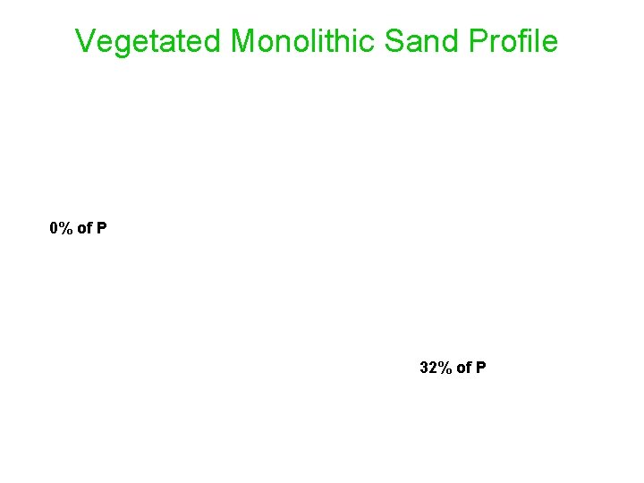 Vegetated Monolithic Sand Profile 0% of P 32% of P 