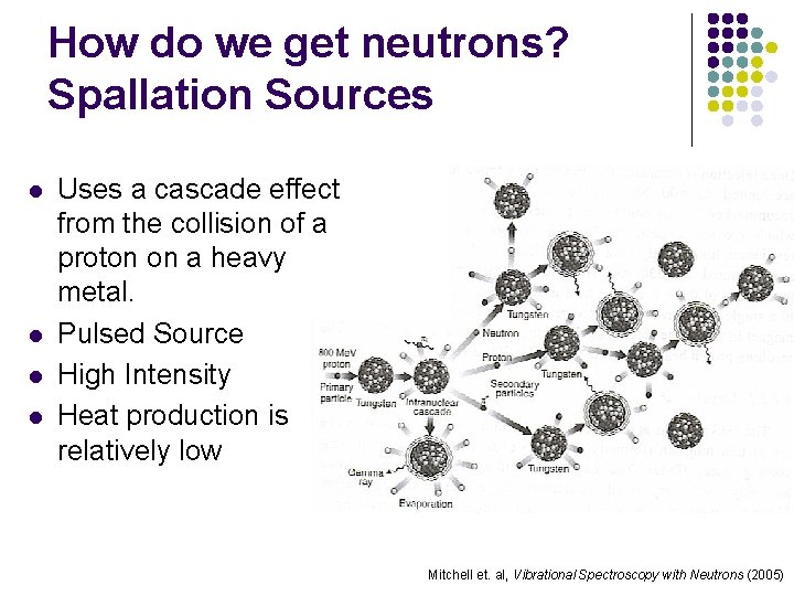 How do we get neutrons? Spallation Sources l l Uses a cascade effect from