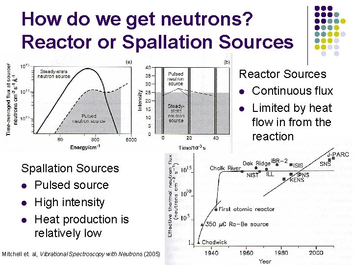 How do we get neutrons? Reactor or Spallation Sources Reactor Sources l Continuous flux