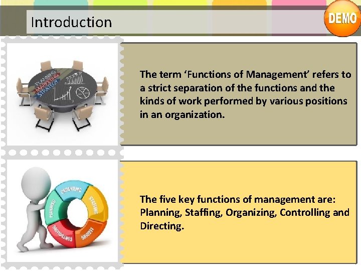 Introduction The term ‘Functions of Management’ refers to a strict separation of the functions
