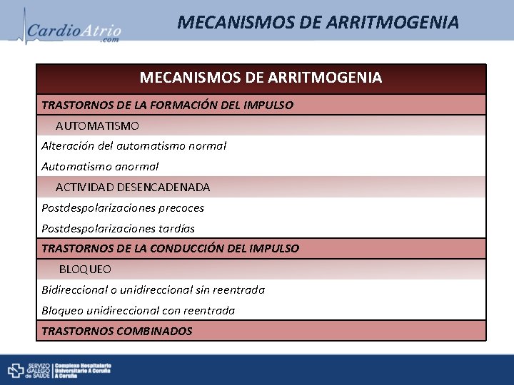 MECANISMOS DE ARRITMOGENIA TRASTORNOS DE LA FORMACIÓN DEL IMPULSO AUTOMATISMO Alteración del automatismo normal MECANISMOS DE ARRITMOGENIA TRASTORNOS DE LA FORMACIÓN DEL IMPULSO AUTOMATISMO Alteración del automatismo normal