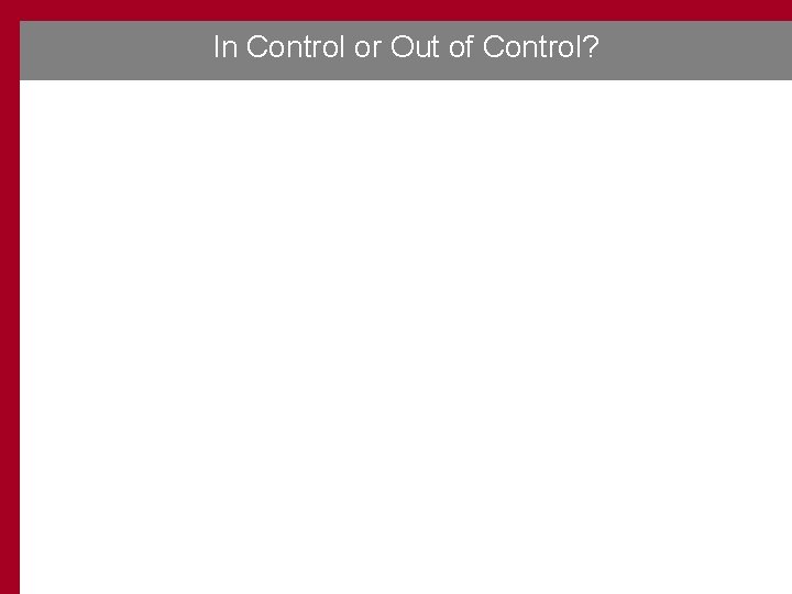 In Control or Out of Control? 