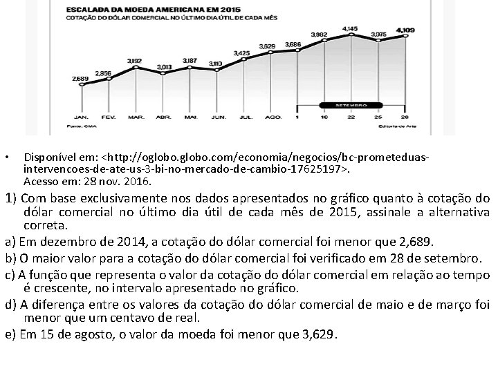 • Disponível em: <http: //oglobo. com/economia/negocios/bc-prometeduasintervencoes-de-ate-us-3 -bi-no-mercado-de-cambio-17625197>. Acesso em: 28 nov. 2016. 1)