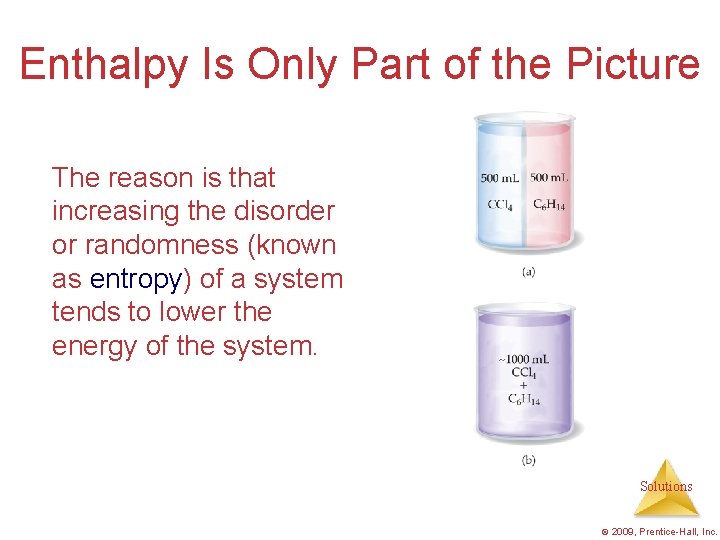 Enthalpy Is Only Part of the Picture The reason is that increasing the disorder