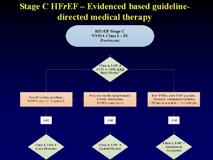 Stage C HFr. EF – Evidenced based guidelinedirected medical therapy 