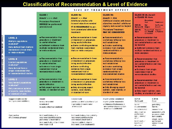 Classification of Recommendation & Level of Evidence 
