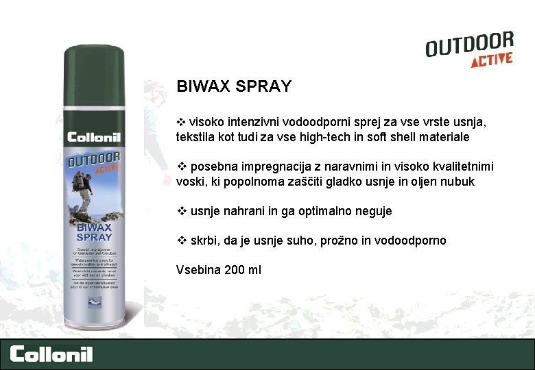 BIWAX SPRAY v visoko intenzivni vodoodporni sprej za vse vrste usnja, tekstila kot tudi