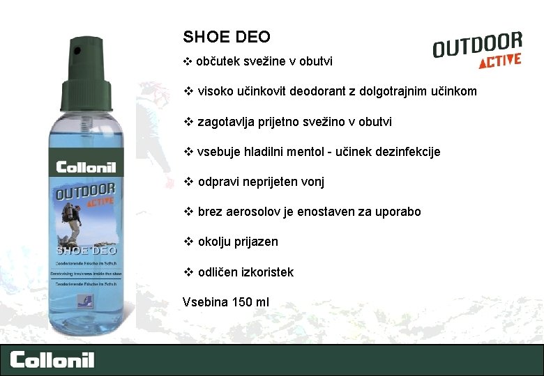 SHOE DEO v občutek svežine v obutvi v visoko učinkovit deodorant z dolgotrajnim učinkom