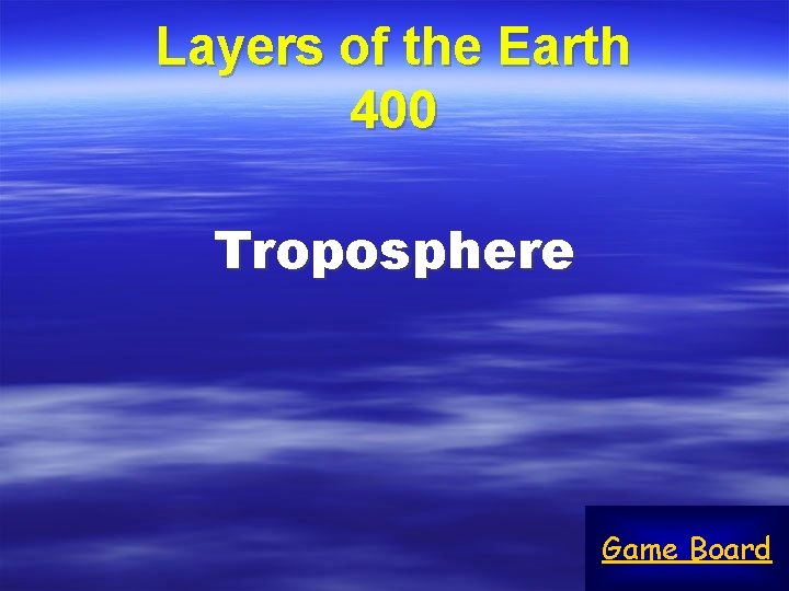 Layers of the Earth 400 Troposphere Game Board 