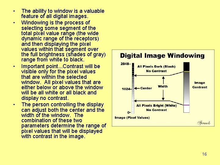  • • The ability to window is a valuable feature of all digital