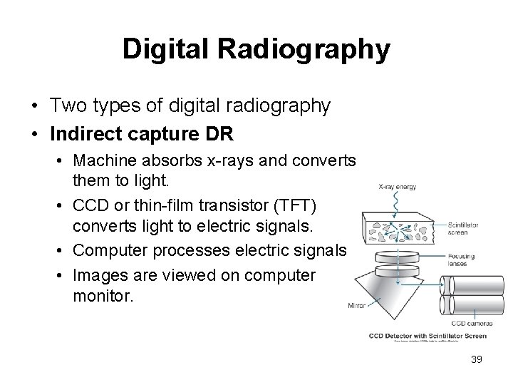 Digital Radiography • Two types of digital radiography • Indirect capture DR • Machine