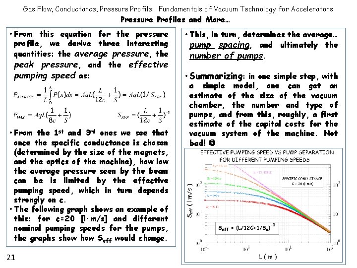 Gas Flow, Conductance, Pressure Profile: Fundamentals of Vacuum Technology for Accelerators Pressure Profiles and