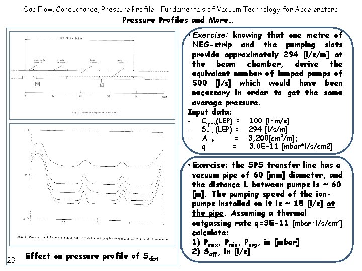 Gas Flow, Conductance, Pressure Profile: Fundamentals of Vacuum Technology for Accelerators Pressure Profiles and