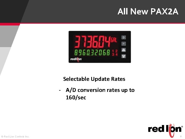 All New PAX 2 A Selectable Update Rates - A/D conversion rates up to