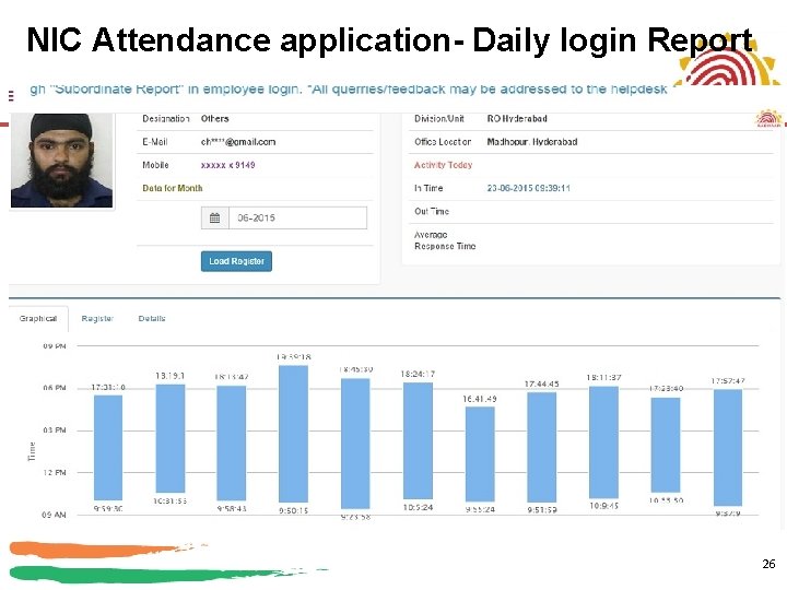 NIC Attendance application- Daily login Report 26 