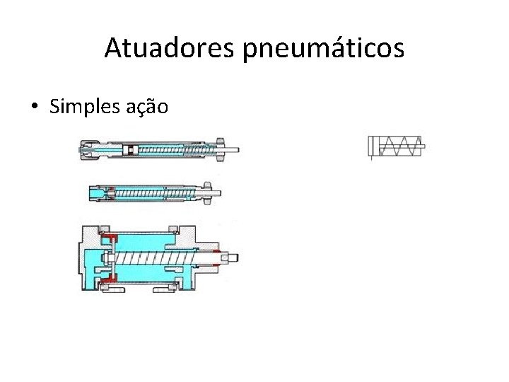 Atuadores pneumáticos • Simples ação 