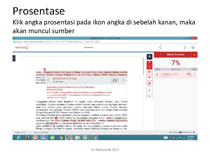 Prosentase Klik angka prosentasi pada ikon angka di sebelah kanan, maka akan muncul sumber