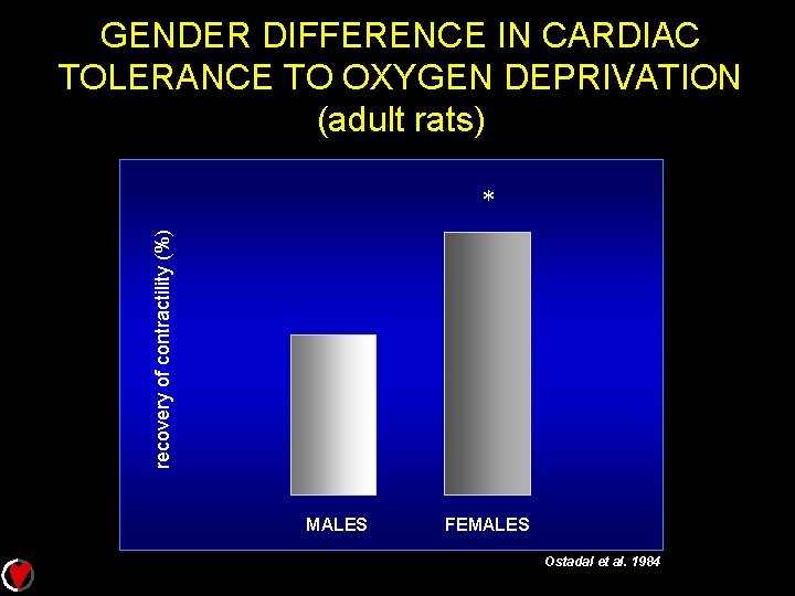 GENDER DIFFERENCE IN CARDIAC TOLERANCE TO OXYGEN DEPRIVATION (adult rats) recovery of contractility (%)