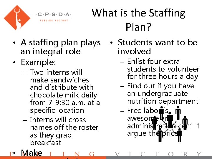 What is the Staffing Plan? • A staffing plan plays • Students want to