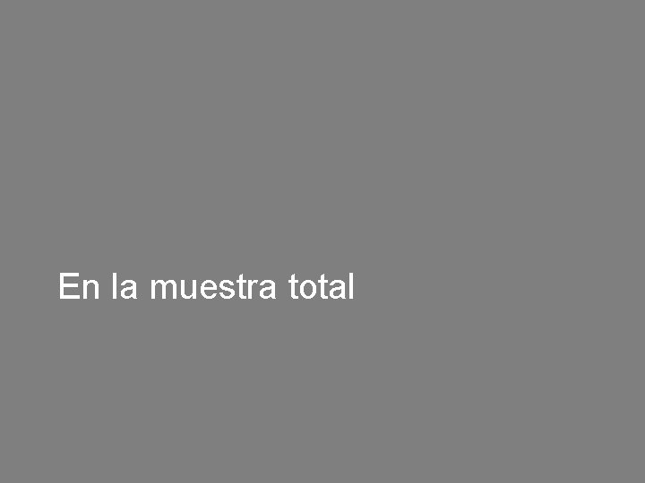 En la muestra total En la muestra total