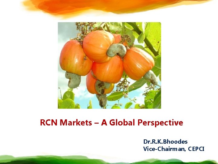 RCN Markets – A Global Perspective Dr. R. K. Bhoodes Vice-Chairman, CEPCI 