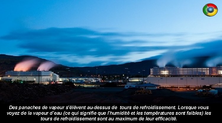 Des panaches de vapeur s'élèvent au-dessus de tours de refroidissement. Lorsque vous voyez de