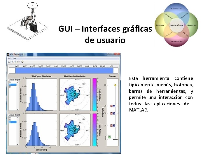 GUI – Interfaces gráficas de usuario Esta herramienta contiene típicamente menús, botones, barras de