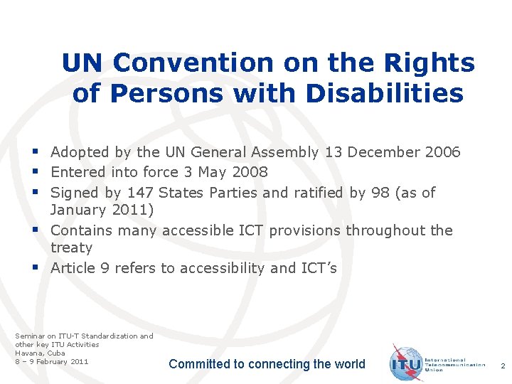 UN Convention on the Rights of Persons with Disabilities § Adopted by the UN