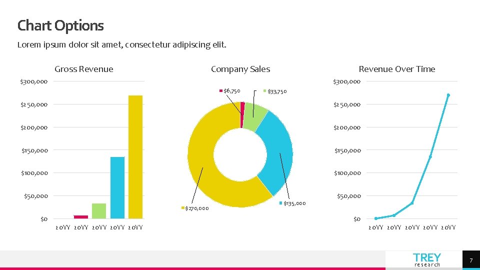 Chart Options Lorem ipsum dolor sit amet, consectetur adipiscing elit. Gross Revenue Company Sales