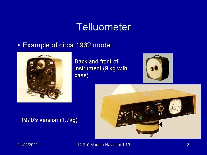 Telluometer • Example of circa 1962 model. Back and front of instrument (9 kg