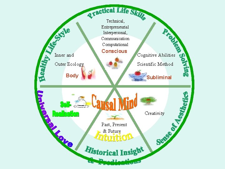 Technical, Entrepreneurial Interpersonal, Communication Computational Inner and Conscious Outer Ecology Cognitive Abilities Scientific Method
