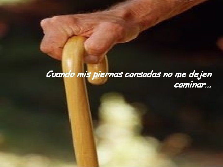 Cuando mis piernas cansadas no me dejen caminar. . . 