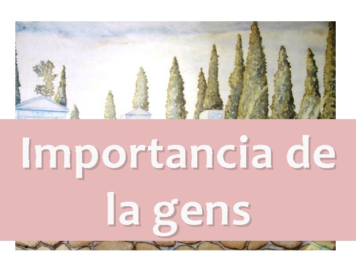 Importancia de la gens Importancia de la gens