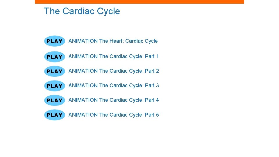 The Cardiac Cycle ANIMATION The Heart: Cardiac Cycle ANIMATION The Cardiac Cycle: Part 1