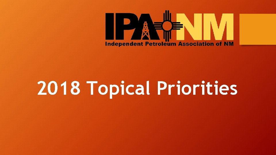 2018 Topical Priorities 