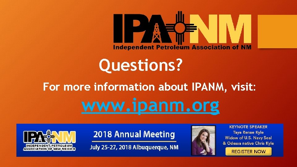 Questions? For more information about IPANM, visit: www. ipanm. org 