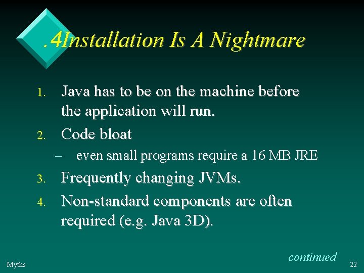 . 4 Installation Is A Nightmare 1. 2. Java has to be on the