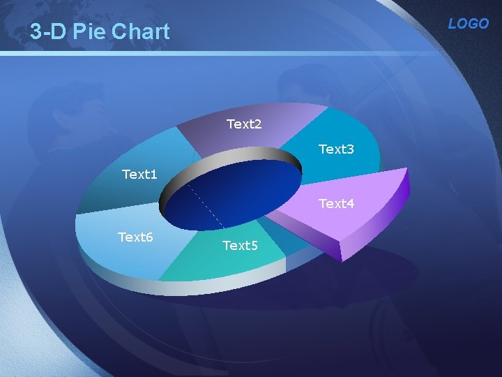 LOGO 3 -D Pie Chart Text 2 Text 3 Text 1 Text 4 Text