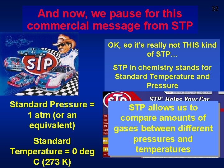And now, we pause for this commercial message from STP 32 OK, so it’s