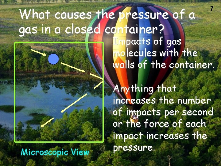 What causes the pressure of a gas in a closed container? 7 Impacts of