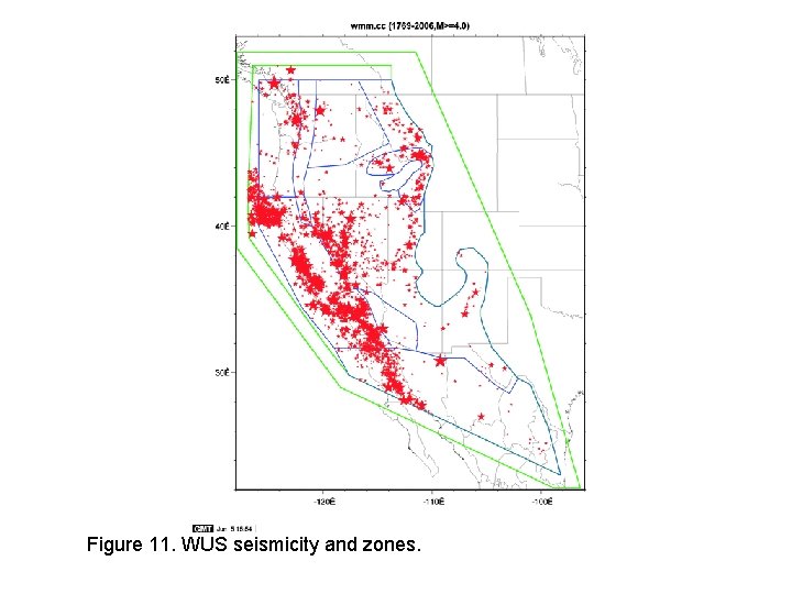 Figure 11. WUS seismicity and zones. 