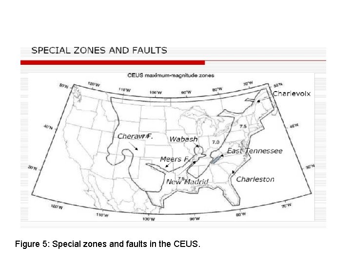 Figure 5: Special zones and faults in the CEUS. 