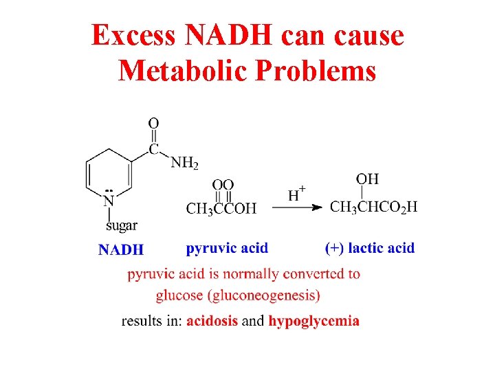 Excess NADH can cause Metabolic Problems 
