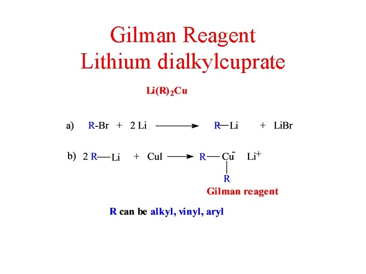 Gilman Reagent Lithium dialkylcuprate 
