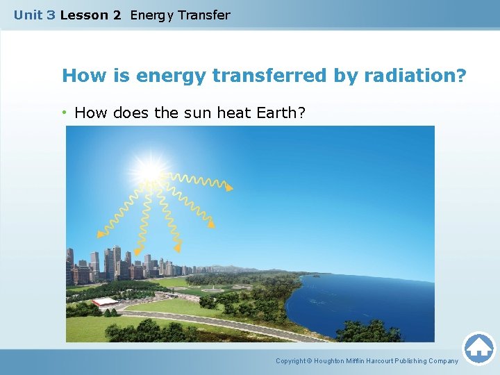 Unit 3 Lesson 2 Energy Transfer How is energy transferred by radiation? • How