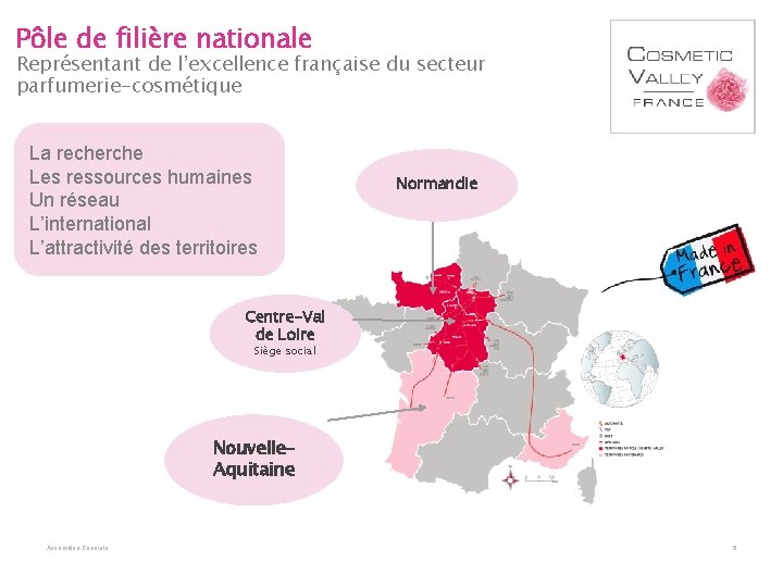 Pôle de filière nationale Représentant de l’excellence française du secteur parfumerie-cosmétique La recherche Les