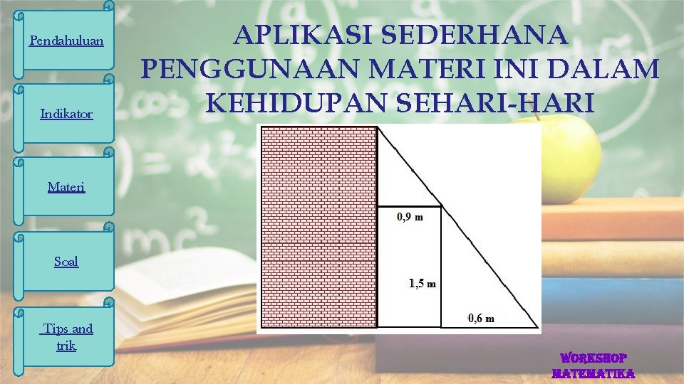 Pendahuluan Indikator APLIKASI SEDERHANA PENGGUNAAN MATERI INI DALAM KEHIDUPAN SEHARI-HARI Materi Soal Tips and