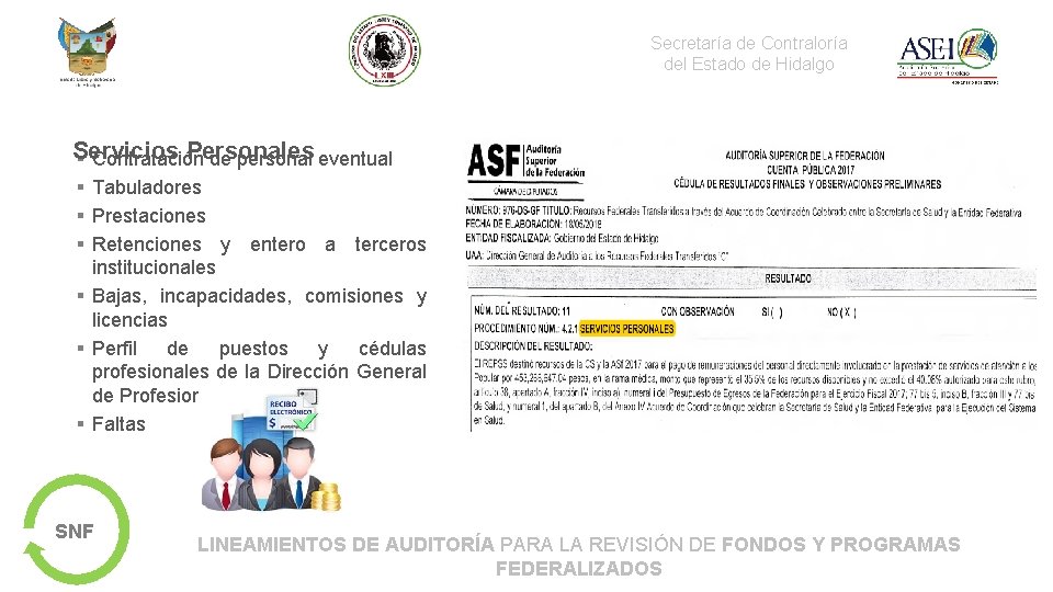 Secretaría de Contraloría del Estado de Hidalgo Servicios Personales § Contratación de personal eventual